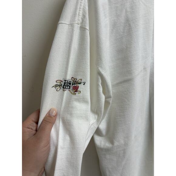 Vintage 90s Mary Engelbreit Winter Roses Long Sleeve Tee XL Stafford Blaine USA - Picture 7 of 9